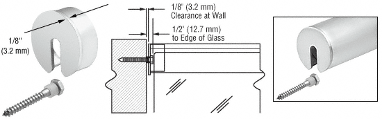 C.R. Laurence CRL Mill Stabilizing End Cap for 2-1/2&quot; Cap Railing | GR25SECM