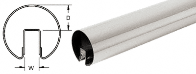 C.R. Laurence CRL 3&quot; Polished Stainless 120&quot; Premium Cap Rail for 3/4&quot; Glass | GR307PS