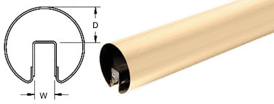 C.R. Laurence CRL Satin Brass 3&quot; Premium Cap Rail for 3/4&quot; Glass  - 168&quot; | GR307SB14