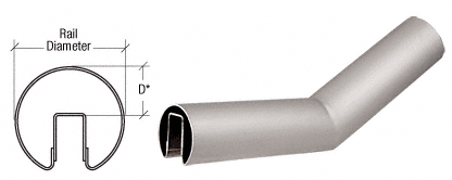 C.R. Laurence CRL Brushed Stainless 32 Degree Lower Incline Corners for 3&quot; Diameter | GR30L32BS