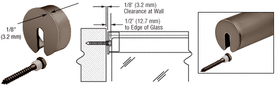 C.R. Laurence CRL 3&quot; Duranodic Bronze Stabilizing End Cap for 3&quot; Cap Railing | GR30SECDU