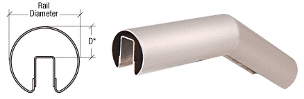 C.R. Laurence CRL Brushed Stainless 29 Degree Upper Incline Corner for 3&quot; Diameter | GR30U29BS