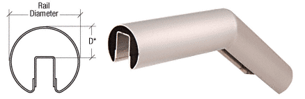 C.R. Laurence CRL Brushed Stainless 32 Degree Upper Incline Corner for 3&quot; Diameter | GR30U32BS