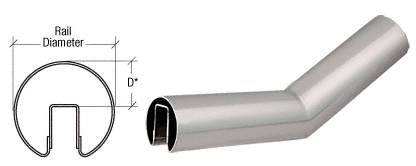 C.R. Laurence CRL Polished Stainless 32 Degree Lower Incline Corners for 4&quot; Diameter | GR40L32PS