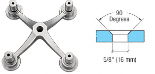 CRL Polished Stainless Finish 4-Way Hand Rail Bracket | GR4RPS