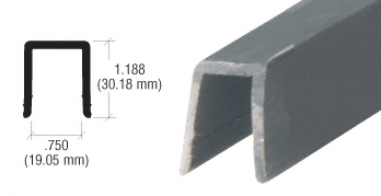 C.R. Laurence CRL 120&quot; Cap Rail Vinyl for 3/4&quot; Glass - 10 ft long | GR7PV