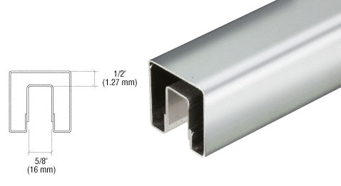 C.R. Laurence CRL Polished Stainless 1-1/2&quot; Square Premium Cap Rail for 1/2&quot; Glass - 120&quot; Long | GRS15PS
