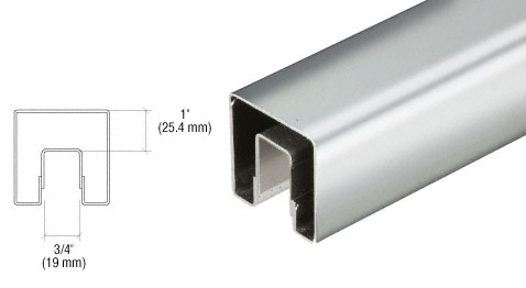 C.R. Laurence CRL Polished Stainless 2-1/2&quot; Square Premium Cap Rail for 1/2&quot; or 5/8&quot; Glass - 120&quot; Long | GRS25PS