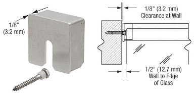 C.R. Laurence CRL Brushed Stainless Square Stabilizing End Cap for 2-1/2&quot; Diameter Cap Railing | GRS25SECBS