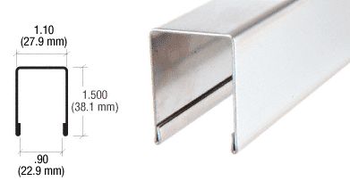 C.R. Laurence CRL Polished Stainless U-Channel Cap for 3/4&quot; Glass 10 ft | GRUC7PS10