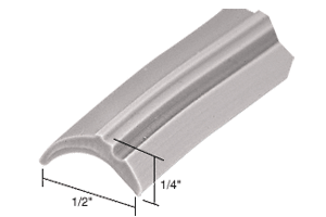 C.R. Laurence CRL Gray 1/2&quot; Wide Glazing Spline - 100 ft Roll | GS111C