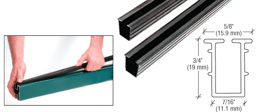 C.R. Laurence CRL 60&quot; Glass Barrier Post Rigid Glazing Vinyl | GV60BL