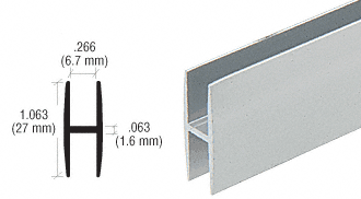 C.R. Laurence CRL Satin Anodized 1/4 in &quot;H&quot; Channel - 12 ft Long | H14A