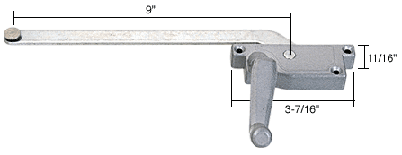 Strybuc Industries CRL Right Hand Aluminum Casement Operator with 9&quot; Arm for Wood Windows | H3525
