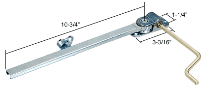 C.R. Laurence CRL Bright Aluminum Casement Window Operator with 10-3/4&quot; Arm for Paryln Windows | H3528