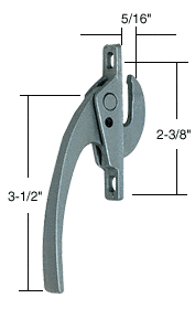 C.R. Laurence CRL Aluminum Straight Casement Window Locking Handle; 2-3/8&quot; Screw Holes | H3539
