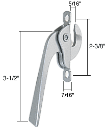 C.R. Laurence CRL Left Hand Aluminum Casement Window Lock; 2-3/8&quot; Screw Holes | H3541