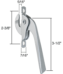 C.R. Laurence CRL Right Hand Aluminum Casement Window Lock; 2-3/8&quot; Screw Holes | H3542