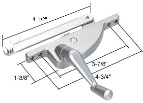 C.R. Laurence Left Hand Jalousie Window Operator; 4&quot; Link | H3549