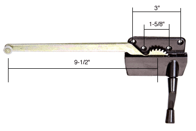 C.R. Laurence CRL Right Hand Bronze Casement Window Operator with 9-1/2&quot; Arm | H3569