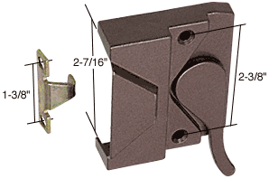 C.R. Laurence CRL Left Hand Bronze Casement Window Lock 2-3/8&quot; Screw Holes | H3572