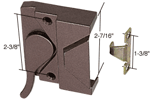 C.R. Laurence CRL Right Hand Bronze Casement Window Lock 2-3/8&quot; Screw Holes | H3573
