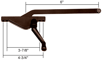 C.R. Laurence CRL 6&quot; Left Hand Bronze Teardrop Style Casement Window Operator | H3583