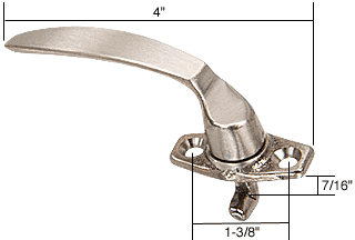 C.R. Laurence CRL Left Hand Casement Project-In Locking Handle 7/16&quot; Hook Projection | H3606