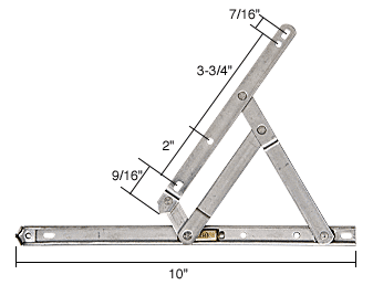 C.R. Laurence CRL 10&quot; Standard Casement 4-Bar Window Hinge, Stainless Steel | H3627
