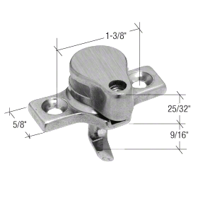 C.R. Laurence CRL Right Hand Casement Window Project-In Security Lock 9/16&quot; Hook Projection - DISCONTINUED | H3637