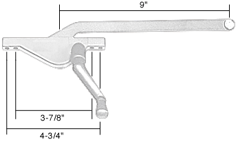 C.R. Laurence CRL 9&quot; Left Hand White Teardrop Style Window Casement Operator | H3708