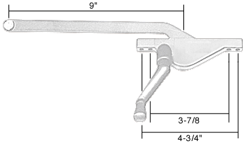 C.R. Laurence CRL 9&quot; Right Hand White Teardrop Style Window Casement Operator | H3709