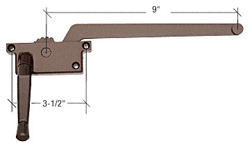 C.R. Laurence CRL Casement Window Operator, Left Hand, 9&quot; Arm, Square Style, Bronze | H3914