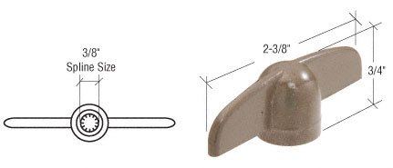 C.R. Laurence CRL Stone 3/8&quot; Spline T-Crank Handle - Andersen Windows | H3968