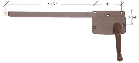 Strybuc Industries CRL 7-1/2&quot; Right Hand Bronze Casement Operator - Andersen Windows | H4001DU