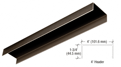 C.R. Laurence CRL Dark Bronze Anodized 4&quot; Header Channel- 120&quot; | HC4DU120
