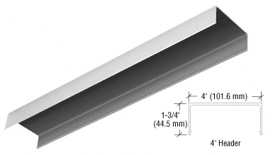 C.R. Laurence CRL Satin Anodized 4&quot; Header Channel- 120&quot; | HC4SA120