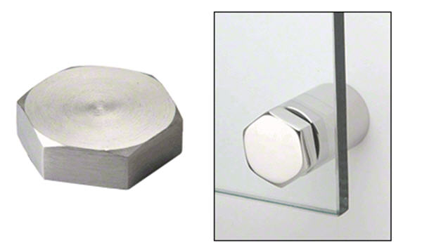 CRL Brushed Stainless 1-1/4&quot; Hex Head Cap | HCAP114BS