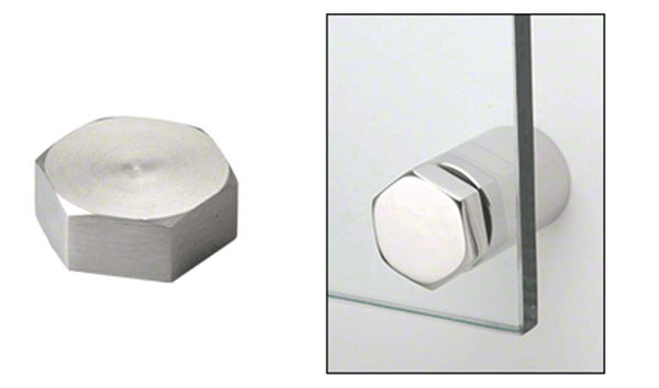CRL Brushed Stainless 1&quot; Hex Head Cap  | HCAP1BS