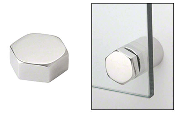 CRL Polished Stainless 1&quot; Hex Head Cap  | HCAP1PS