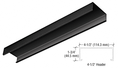 C.R. Laurence CRL Black Anodized 4-1/2&quot; Header Channel- 240&quot; | HCBL240
