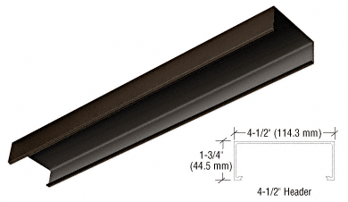 C.R. Laurence CRL Dark Bronze Anodized 4-1/2&quot; Header Channel- 240&quot; | HCDU240