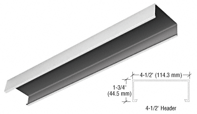 C.R. Laurence CRL Satin Anodized 4-1/2&quot; Header Channel- 240&quot; | HCSA240