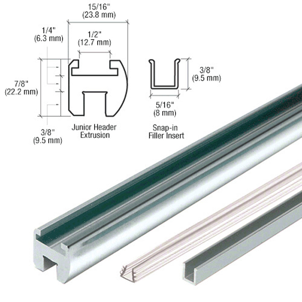 C.R. Laurence CRL Chrome Junior Frameless Shower Door Header Kit - 95 in long | HEADER06CH