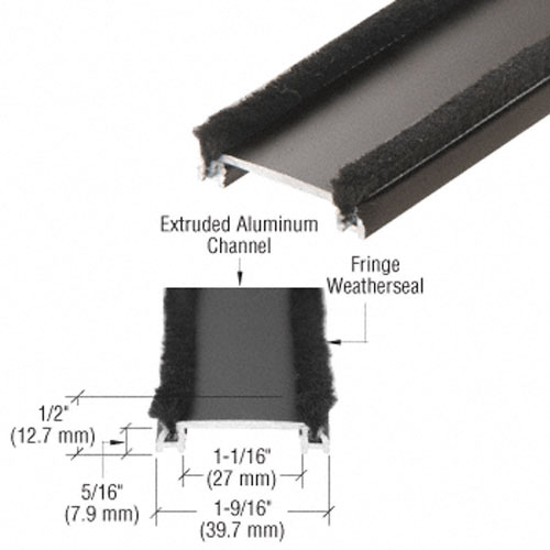 CRL 84&quot; Bronze Anodized Wide Commercial Door Astragal with Weatherstrip | HP35722