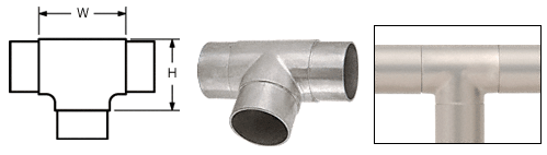 C.R. Laurence CRL Brushed Stainless Flush Tee for 1-1/2&quot; (38.1 mm) Tubing | HR15KBS