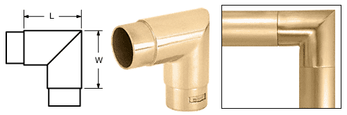 C.R. Laurence CRL Polished Brass Mitered Style 90&amp;#186; Corner for 1-1/2&quot; (38.1 mm) Tubing | HR15MCPB