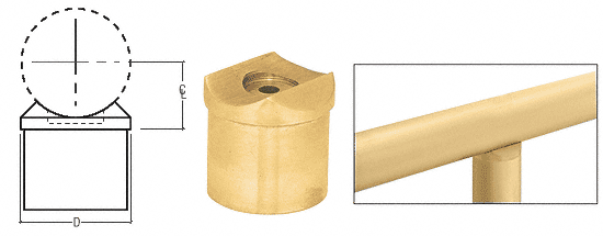 C.R. Laurence CRL Polished Brass Perpendicular Collar for 1-1/2&quot; (38.1 mm) Tubing | HR15PCPB