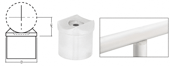 C.R. Laurence CRL Polished Stainless Perpendicular Collar for 1-1/2&quot; (38.1 mm) Tubing | HR15PCPS