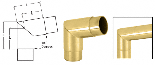 C.R. Laurence CRL Polished Brass Mitered Style 100 Degree Flush Corners | HR15SCPB